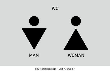 Toilet icon set illustration. Girls and boys restrooms sign and symbol. bathroom sign. wc, lavatory