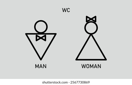 Toilet icon set illustration. Girls and boys restrooms sign and symbol. bathroom sign. wc, lavatory