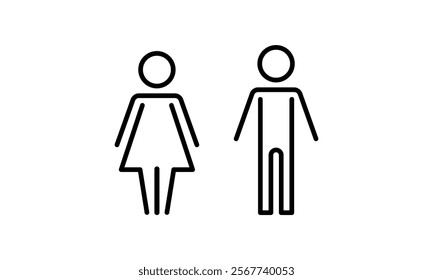 Toilet icon set illustration. Girls and boys restrooms sign and symbol. bathroom sign. wc, lavatory