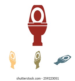 Toilet Icon  set. Isometric effect