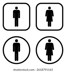 Toilet Icon Set. Men and Women symbol for web design and mobile app. Men and Women line logo. Vector illustration.