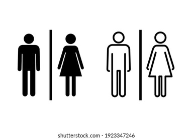 Toilet icon set. restrooms icon vector. bathroom sign. wc, lavatory