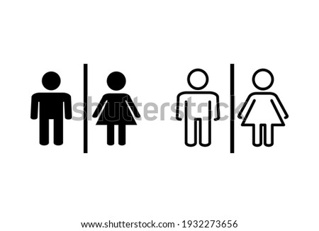 Toilet icon set. restrooms icon vector. bathroom sign. wc, lavatory