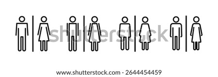 Toilet icon set. restrooms icon vector. bathroom sign. wc, lavatory
