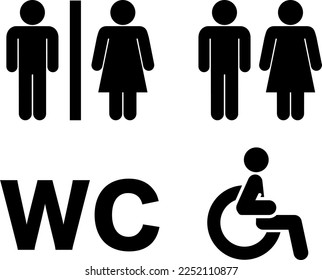 Toilet icon set : vector
