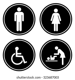 Toilettensymbol eingestellt. Vektorgrafik