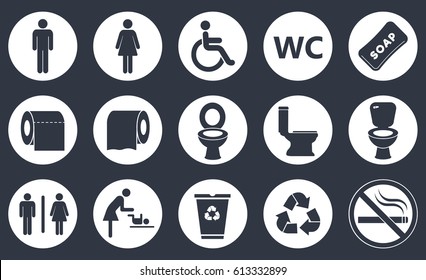 Toilet Icon Set, Wc Restroom Signs