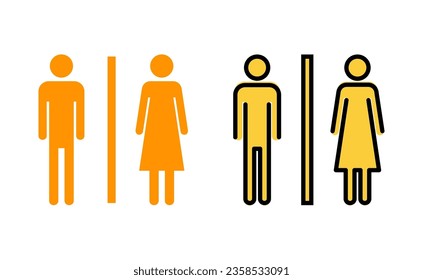 Toilet icon set for web and mobile app. Girls and boys restrooms sign and symbol. bathroom sign. wc, lavatory