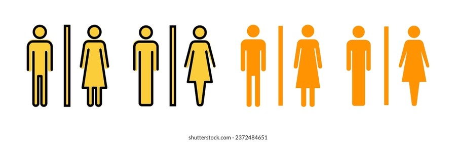 Toilettensymbol für Web- und mobile App. Mädchen und Jungen Toiletten Zeichen und Symbol. Badeschild. Wc, Waschbecken