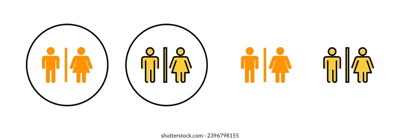 Toilettensymbol für Web- und mobile App. Mädchen und Jungen Toiletten Zeichen und Symbol. Badeschild. Wc, Waschbecken