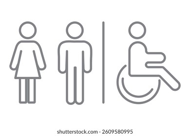 Toilet icon set for web and mobile app. Girls and boys restrooms sign and symbol. bathroom sign. wc, lavatory