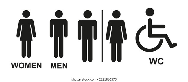 Toilet icon set WS. Vector graphics