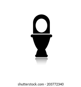 Toilet icon with shadow