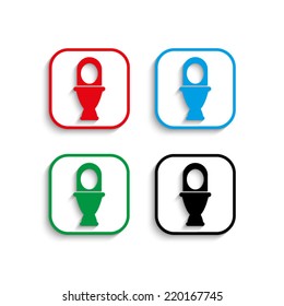 Toilet icon with shadow