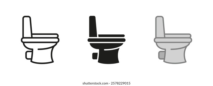 Toilet icon. Side view toilet bowl vector illustration. Bathroom, restroom and lavatory symbol. WC sign. Personal hygiene concept. Public toilet seat pictogram.