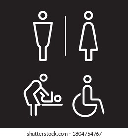 Toilet icon signage for luxury hotel, super martket