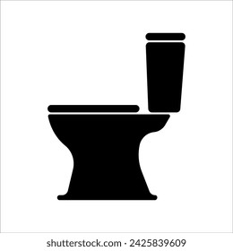 Silueta de icono de inodoro diseño simple básico