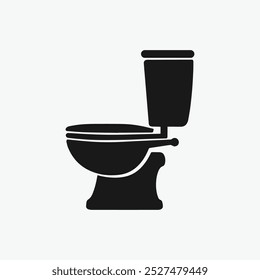 Toilet icon silhouette with white background