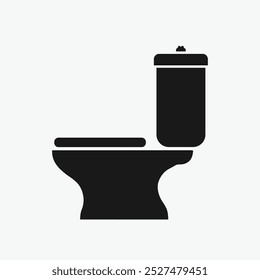 Toilet icon silhouette with white background