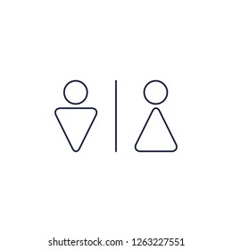 Toilet icon. Stroke vector WC logo, web graphics. Isolated background. Vector illustration.