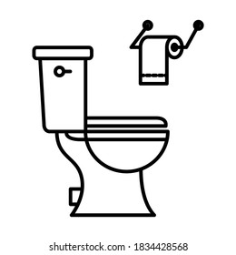 Toilet icon in trendy outline style design. Vector illustration isolated on white background.