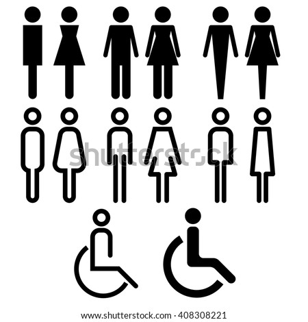 toilet icon with various style vector icon sign symbol pictogram info graphic