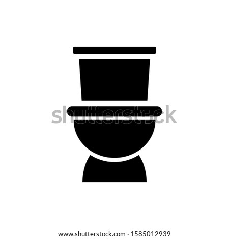Toilet icon vector in black flat on white background, Toilet cleaning linear icon, WC bathroom toilet icon