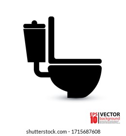 Toilet icon vector in flat design. Eps 10 vector illustration.