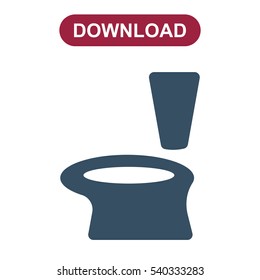 Toilet Icon, Vector flat design style