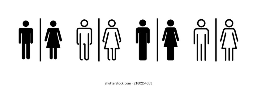 Toilet Icon Vector. Girls And Boys Restrooms Sign And Symbol. Bathroom Sign. Wc, Lavatory