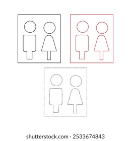 Toilet icon vector illustration. Girls and boys restrooms sign and symbol. bathroom sign. lavatory