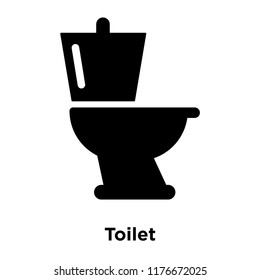 Toilet icon vector isolated on white background, logo concept of Toilet sign on transparent background, filled black symbol