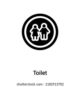 Toilet icon vector isolated on white background, logo concept of Toilet sign on transparent background, filled black symbol