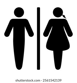 Toilet icon vector, Male and female figures symbol icon,Restroom,WC vector lady and gentleman figures,Suitable for many purposes.