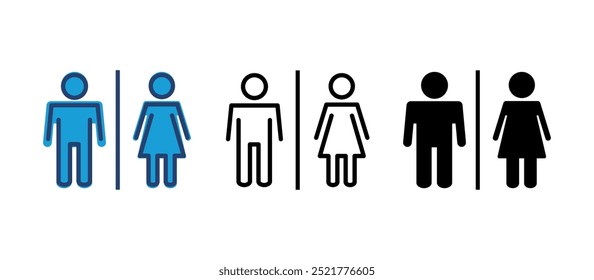 Toilet icon vector. restrooms icon vector. bathroom sign. wc, lavatory