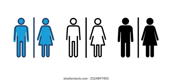 Toilet icon vector. restrooms icon vector. bathroom sign. wc, lavatory