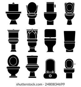 Toilet icon vector set. WC illustration sign collection. Bathroom symbol. restroom logo.