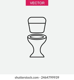 Toilet icon vector, simple flat liner illustration on white background..eps