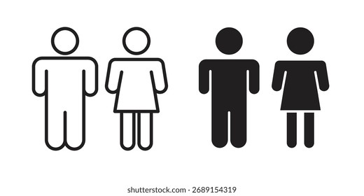 Toilet icon vector in simple flat design, outline.