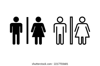 Toilet icon vector for web and mobile app. Girls and boys restrooms sign and symbol. bathroom sign. wc, lavatory