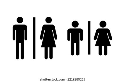 Toilet icon vector for web and mobile app. Girls and boys restrooms sign and symbol. bathroom sign. wc, lavatory