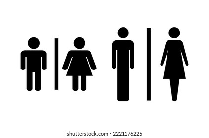 Toilet icon vector for web and mobile app. Girls and boys restrooms sign and symbol. bathroom sign. wc, lavatory