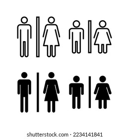 Toilet icon vector for web and mobile app. Girls and boys restrooms sign and symbol. bathroom sign. wc, lavatory