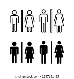 Toilet icon vector for web and mobile app. Girls and boys restrooms sign and symbol. bathroom sign. wc, lavatory