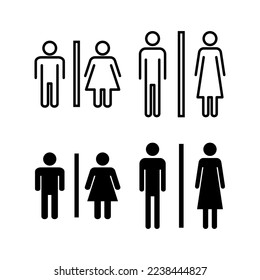 Vector de iconos de inodoro para aplicaciones web y móviles. Señal y símbolo de los baños de niñas y niños. señal de baño. wc, lavatorio