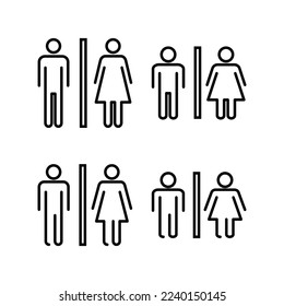 Toilet icon vector for web and mobile app. Girls and boys restrooms sign and symbol. bathroom sign. wc, lavatory