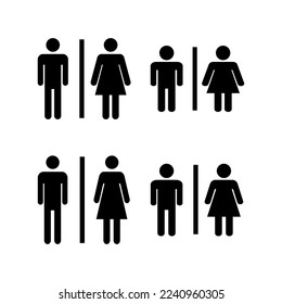 Toilettensymbol Vektorgrafik für Web- und mobile App. Mädchen und Jungen Toiletten Zeichen und Symbol. Badeschild. Wc, Waschbecken