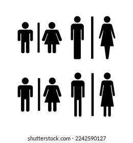 Toilettensymbol Vektorgrafik für Web- und mobile App. Mädchen und Jungen Toiletten Zeichen und Symbol. Badeschild. Wc, Waschbecken