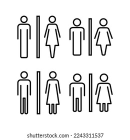 Toilettensymbol Vektorgrafik für Web- und mobile App. Mädchen und Jungen Toiletten Zeichen und Symbol. Badeschild. Wc, Waschbecken