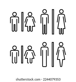 Toilet icon vector for web and mobile app. Girls and boys restrooms sign and symbol. bathroom sign. wc, lavatory
